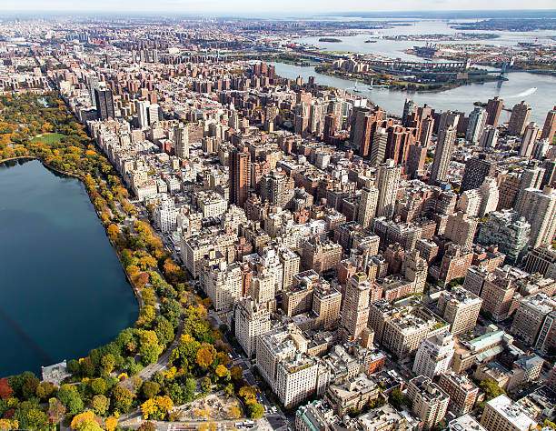 An aerial view of Central Park and the Upper East Side in October of 2015.